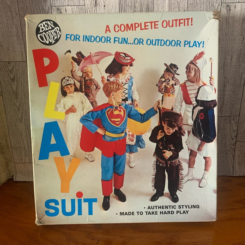 1970 Ben Cooper SUPERMAN Play Suit in Original Box